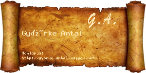 Györke Antal névjegykártya